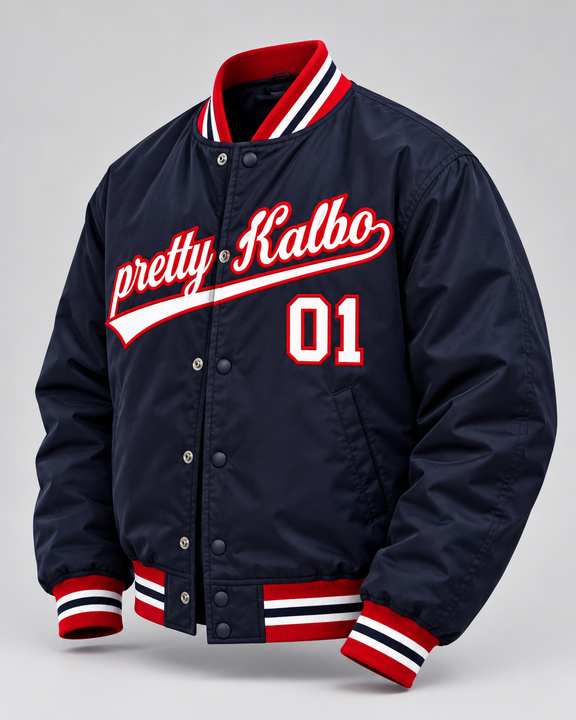 KALBO NO. 001 Pretty Kalbo Varsity Jacket Side Angle